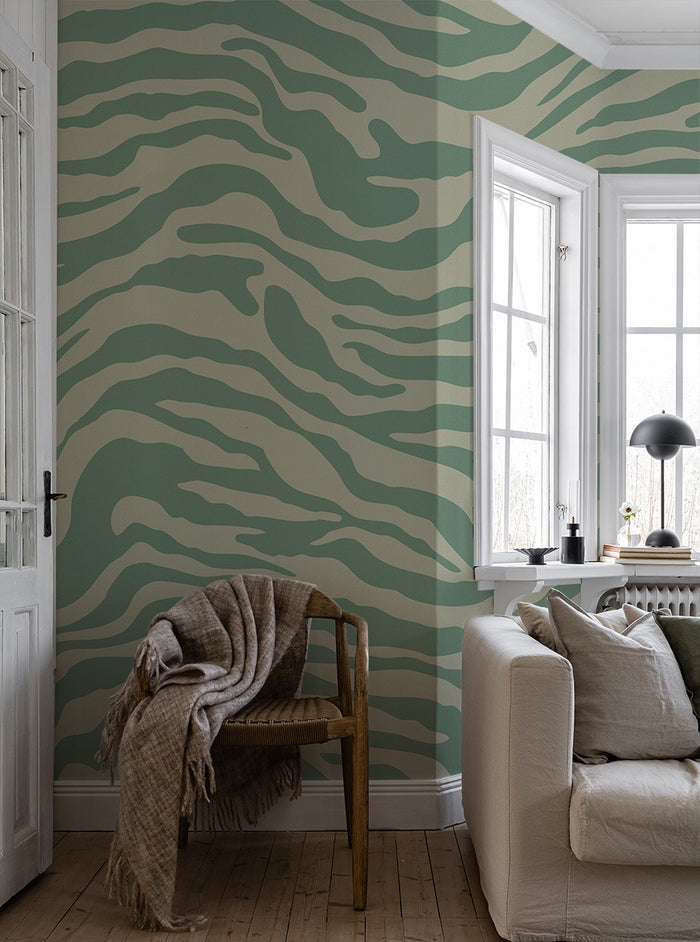 Date Night - Custom Sized Wallpaper Mural (per m2) - Green