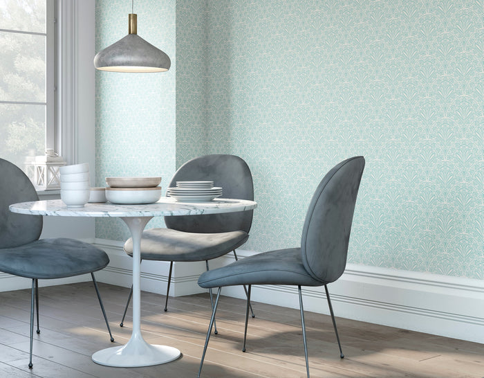 Deco Fan Wallpaper - Blue