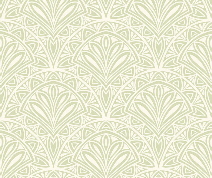 Deco Fan Wallpaper - Green