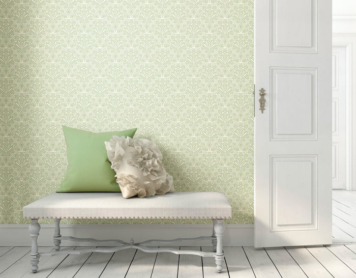 Deco Fan Wallpaper - Green