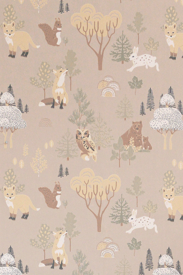 Deep Forest Wallpaper - Soft Beige