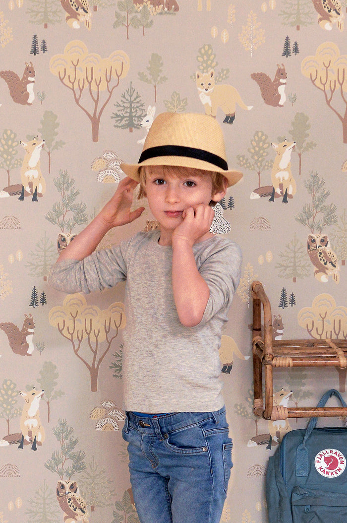 Deep Forest Wallpaper - Soft Beige