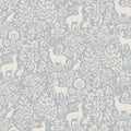Deer Woods – Folk Forest Wallpaper – Blue