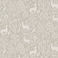 Deer Woods – Folk Forest Wallpaper – Taupe
