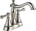 Delta Faucet 2597LF-PNMPU Cassidy Two Handle Centerset Lavatory with Metal Pop-Up, Polished Nickel