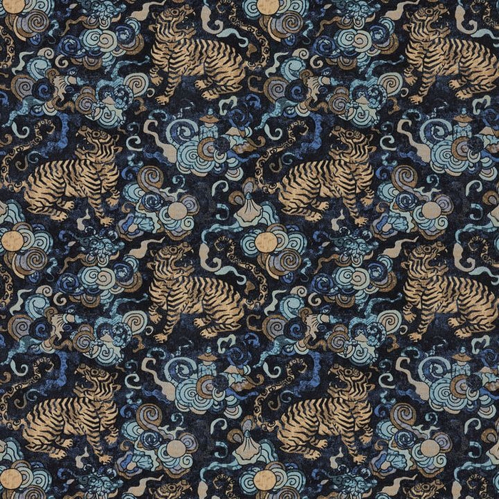 Desa Tiger Fabric - Midnight