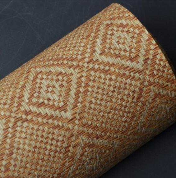 Diamond Wave - Grasscloth Wallpaper - Caramel Latte