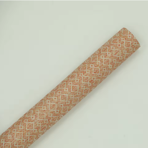 Diamond Wave - Grasscloth Wallpaper - Light Orange
