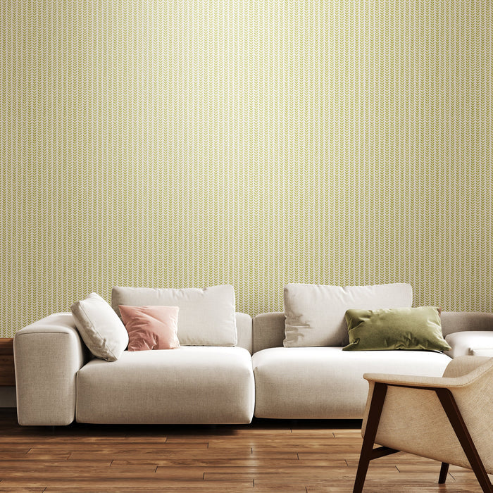 Ditsy Leaf Stripe Wallpaper - Apple