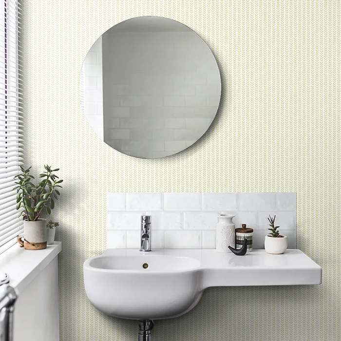 Ditsy Leaf Stripe Wallpaper - Apple