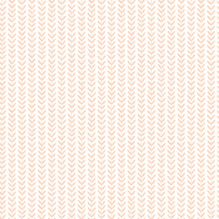 Ditsy Leaf Stripe Wallpaper - Apricot