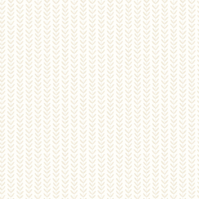 Ditsy Leaf Stripe Wallpaper - Linen