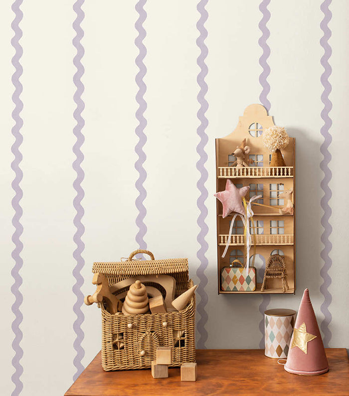 Do The Wiggle Wallpaper - Stripe Lilac