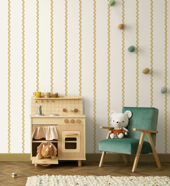 Do The Wiggle Wallpaper - Stripe Ochre