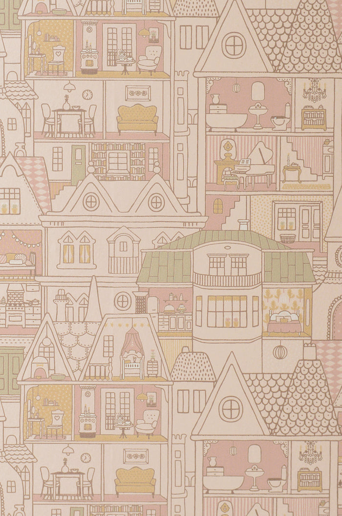 Dollhouse Wallpaper - Sunny Pink