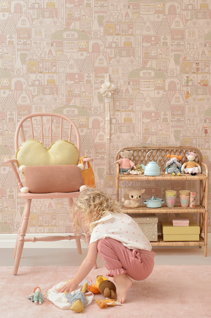 Dollhouse Wallpaper - Sunny Pink