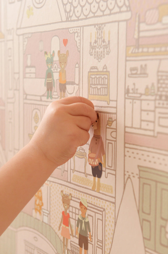Dollhouse Wallpaper - Sunny Pink