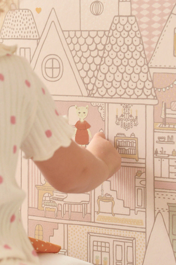 Dollhouse Wallpaper - Sunny Pink