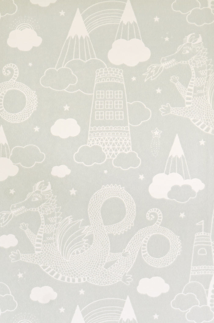 Dragon Sky Wallpaper - Grey