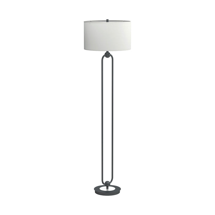 Drum Shade Floor Lamp White And Bronze - Adams Furniture