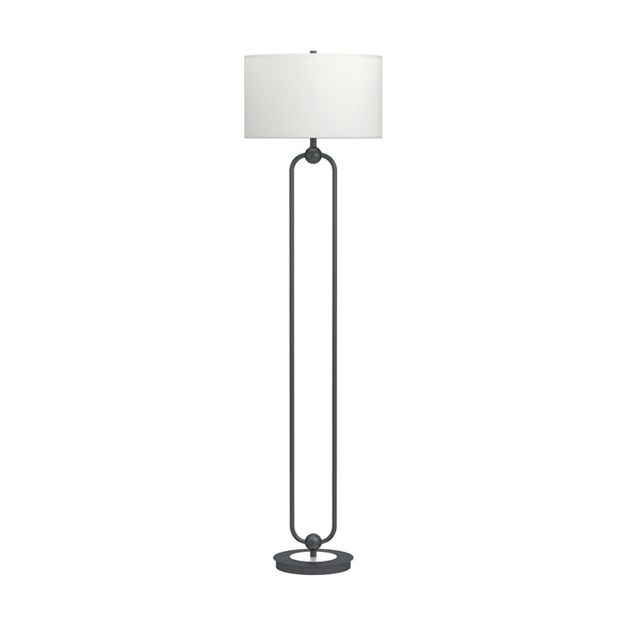 Drum Shade Floor Lamp White And Bronze - Adams Furniture