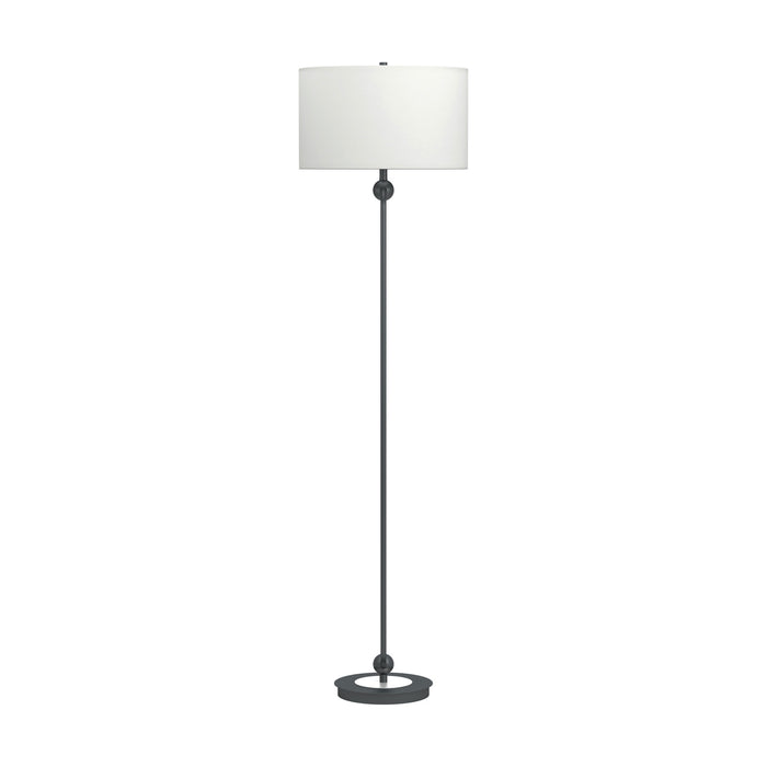Drum Shade Floor Lamp White And Bronze - Adams Furniture