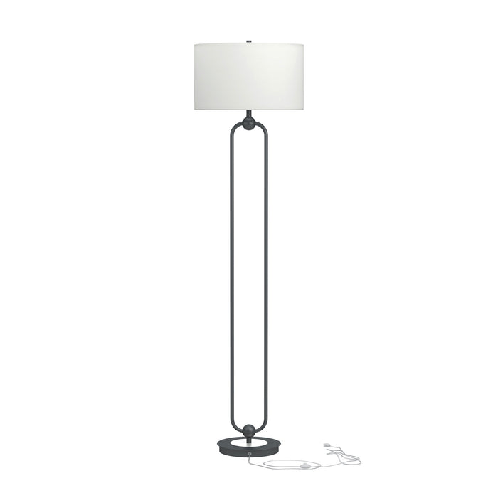 Drum Shade Floor Lamp White And Bronze - Adams Furniture