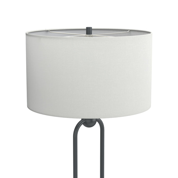 Drum Shade Floor Lamp White And Bronze - Adams Furniture