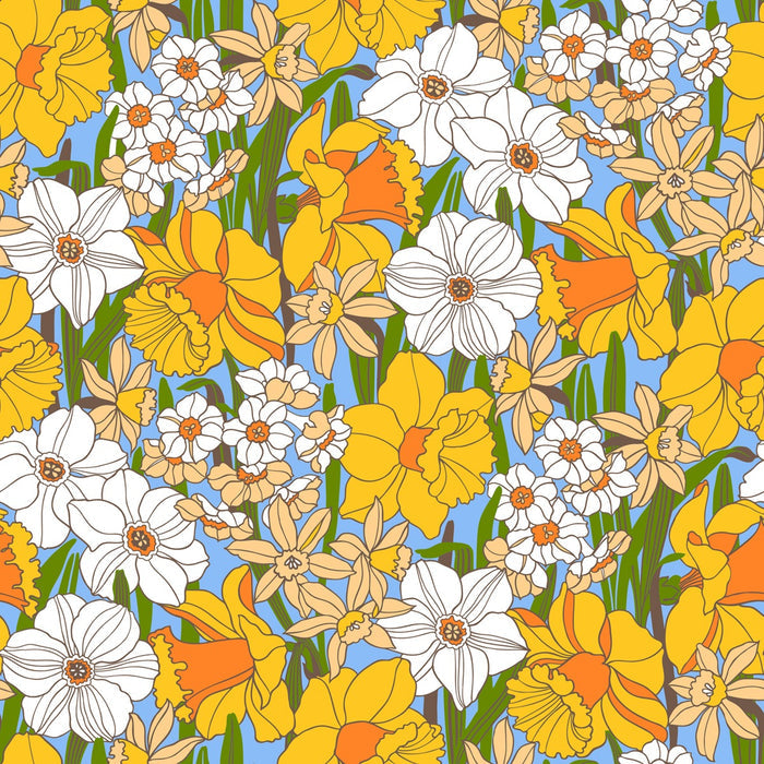 Easter Parade - Custom Sized Wallpaper Mural (per m2) - Blue Multi