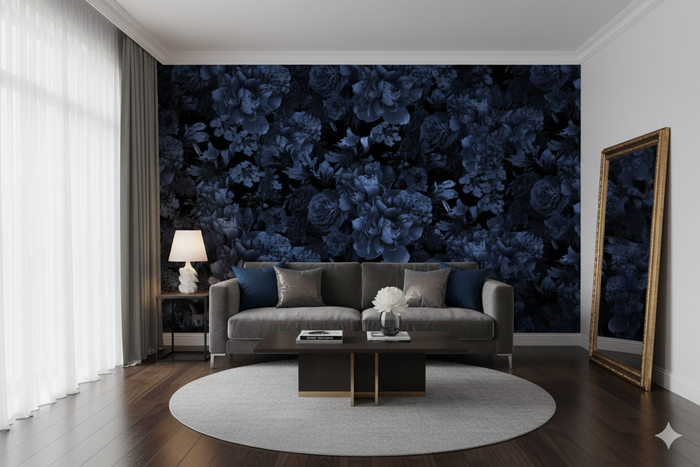 Ebony Rose - Custom Sized Wallpaper Mural (per m2)