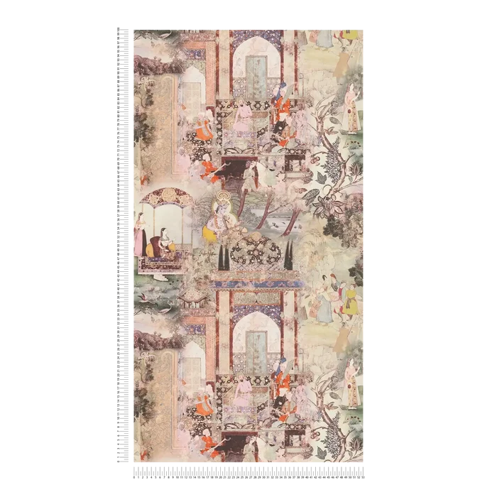 Echoes of Heritage - Vintage Wallpaper - Beige