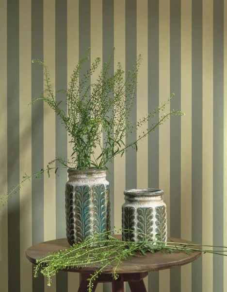 Elizabeth Stripes Wallpaper - Lichen