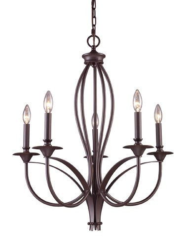 Elk 61032-5 Medford 5-Light Chandelier, 28-Inch, Oiled Bronze
