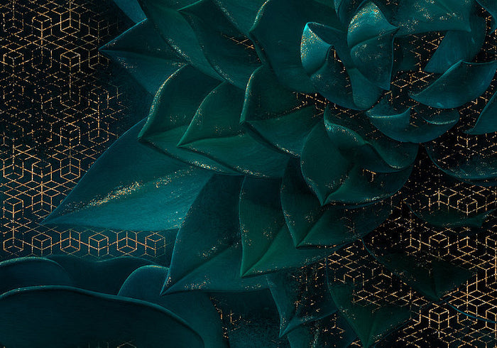 Emerald Bloom - Custom Sized Wallpaper Mural (per m2)