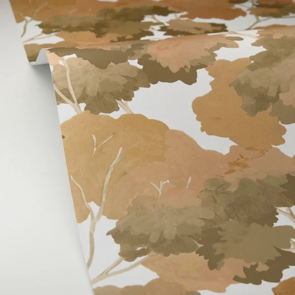 Ete Summer- Tree Tops Wallpaper - Khaki Ochre