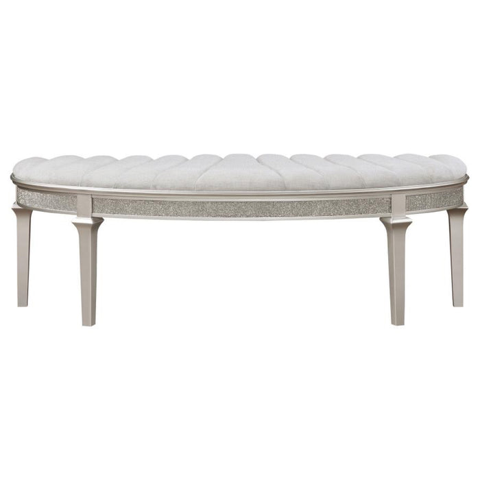 Evangeline Upholstered Demilune Bench - Adams Furniture