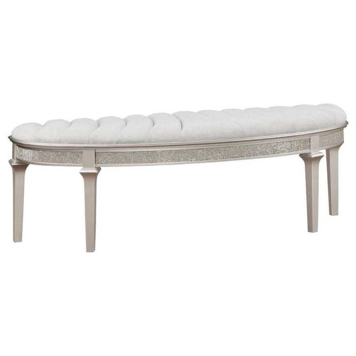 Evangeline Upholstered Demilune Bench - Adams Furniture