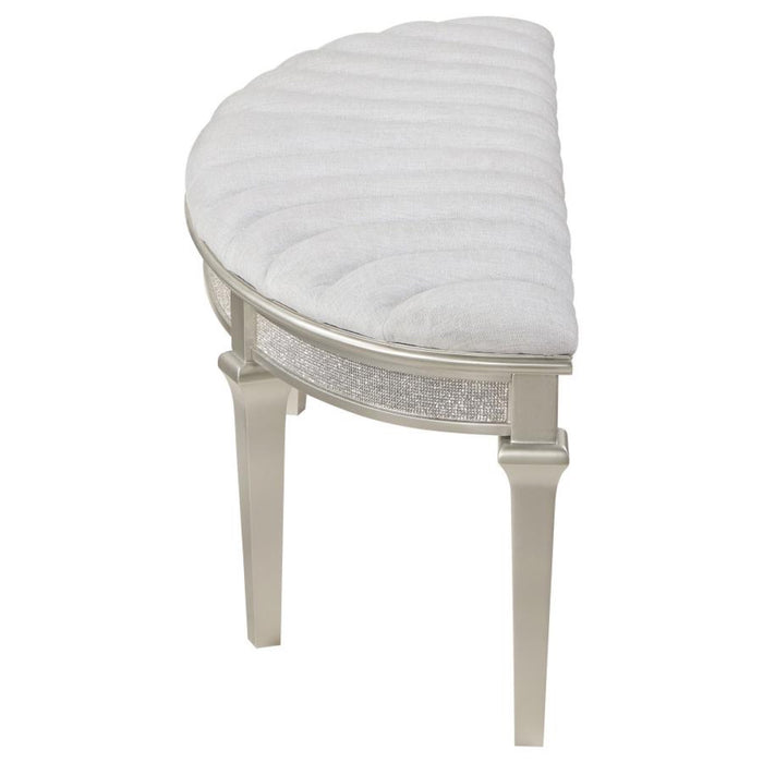 Evangeline Upholstered Demilune Bench - Adams Furniture