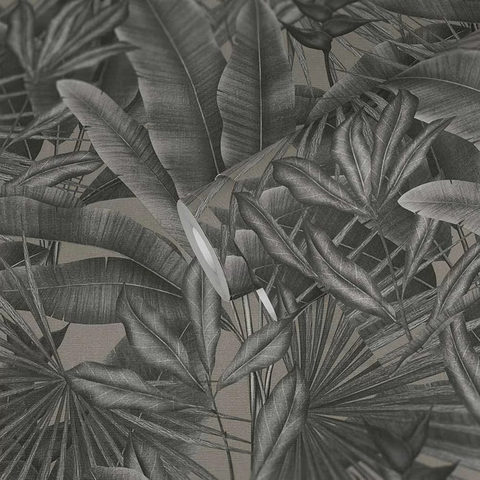Exotic Jungle Wallpaper - Charcoal