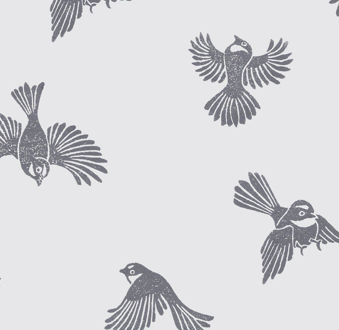 Fantail Flight Wallpaper - Black/White