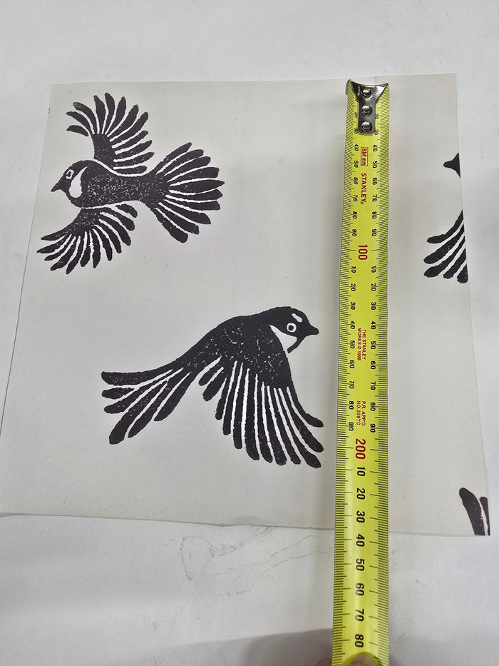 Fantail Flight Wallpaper - Black/White