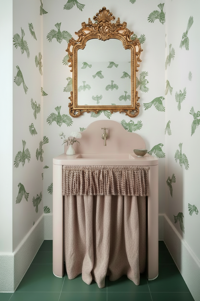 Fantail Flight - Victorian Gold Mirror