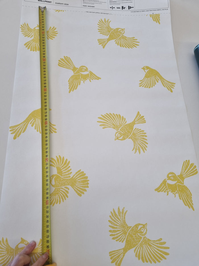 Fantail Flight Wallpaper - Yellow/White