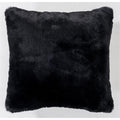 Faux Rabbit Fur Black Pillow - Adams Furniture