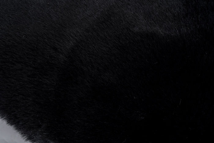 Faux Rabbit Fur Black Pillow - Adams Furniture