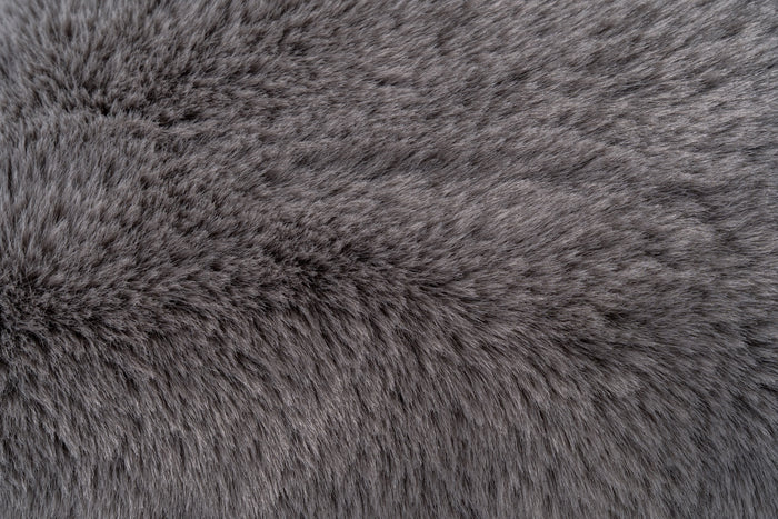 Faux Rabbit Fur Grey Pillow - Adams Furniture