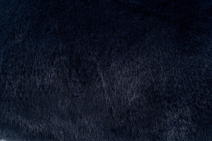 Faux Rabbit Fur Navy Pillow - Adams Furniture