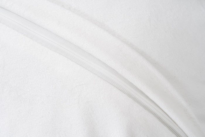 Faux Rabbit Fur White Pillow - Adams Furniture