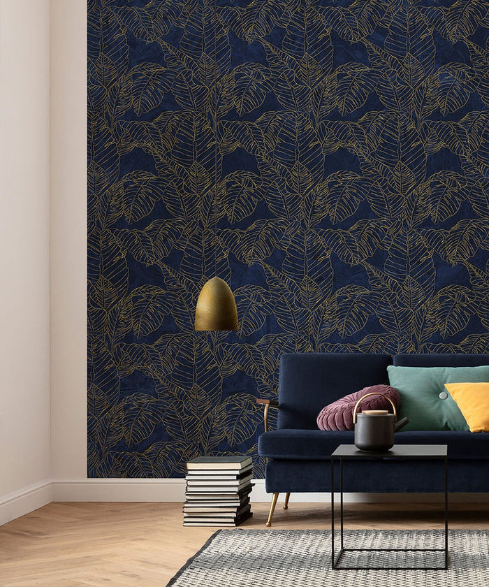 Feuille d'Or - Custom Sized Wallpaper Mural (per m2)