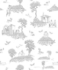 Finland Toile - Scandinavian Wallpaper - Black & White